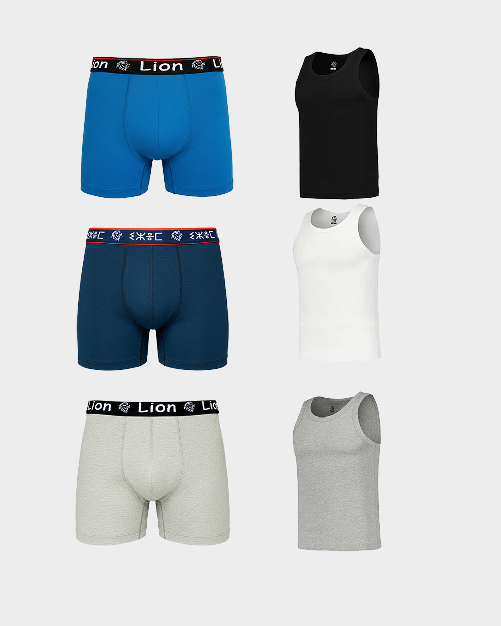 Pack 3 Débardeurs + 3 Boxers en Cotton – Confort Complet